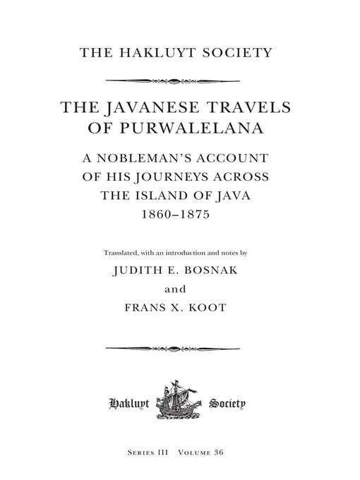 Title details for The Javanese Travels of Purwalelana by Judith E. Bosnak - Available